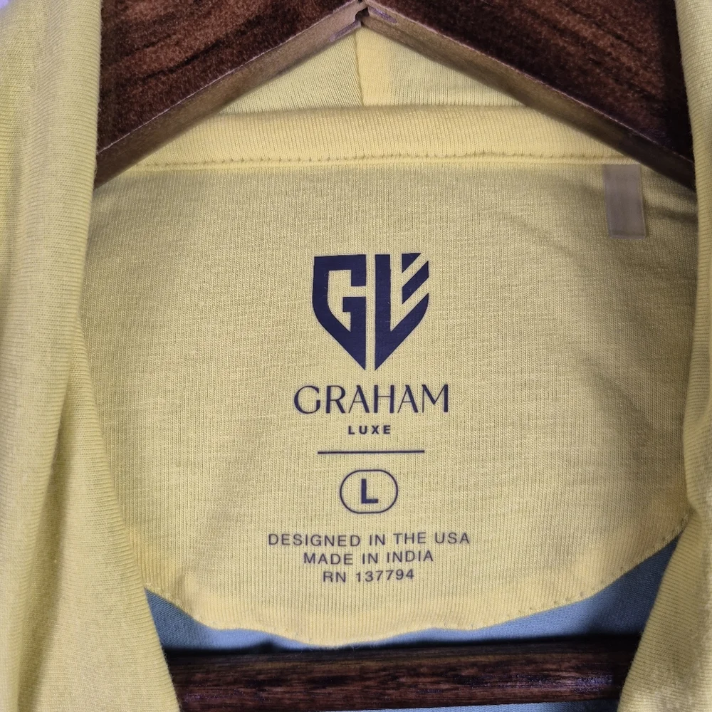 Graham Luxe Turf Green Long Sleeve Hawk Hoodie Mens L Athleisure Golf‎ Spell Out